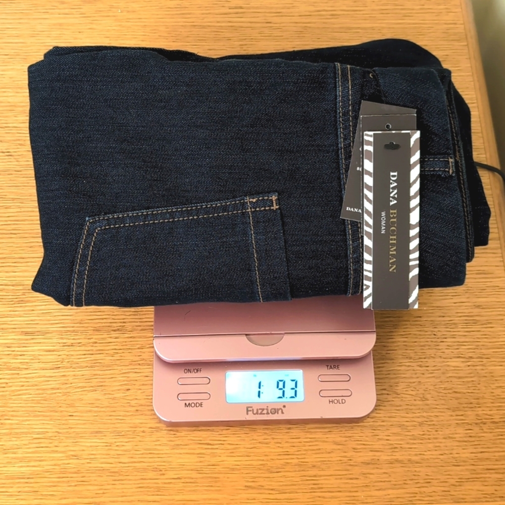 Dana Buchman Size 22W Plus Women's Wide Leg Classic Fit Dark Wash Blue Jeans - Picture 13 of 13